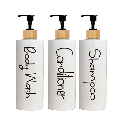3PCS 500ml Refillable Soap Dispenser Bottles for Bathroom, Shampoo and Shower Gel Pump Containers