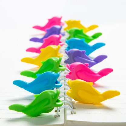 Kids Silicone Pen Holder Grip Tool, 10 pcs Fish Pencil Writing Aid, Baby Learning Correction Device Stationery