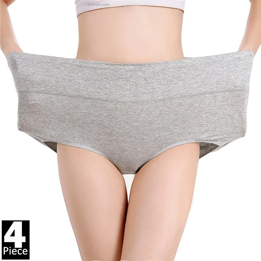 High Waist Cotton Underwear Pack Slim Fit Tummy Control Panties for Women