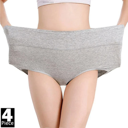 High Waist Cotton Underwear Pack Slim Fit Tummy Control Panties for Women