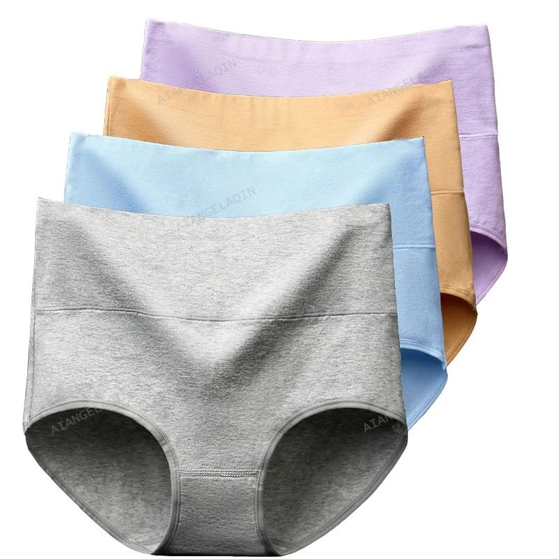 High Waist Cotton Underwear Pack Slim Fit Tummy Control Panties for Women