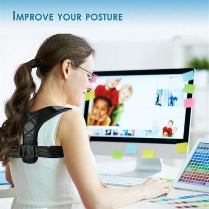 Back Shoulder Posture Corrector Belt, Adjustable Clavicle Spine Support, Upper Back Neck Brace for Pain Relief and Body