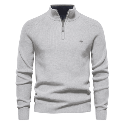 Mens High Collar Knitted Cardigan Zipper Sweater for Autumn and Winter