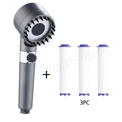 High Pressure 3 Mode Shower Head – Water Saving Handheld SPA Massage with Anion Filter