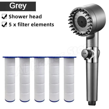 High Pressure 3 Mode Shower Head – Water Saving Handheld SPA Massage with Anion Filter