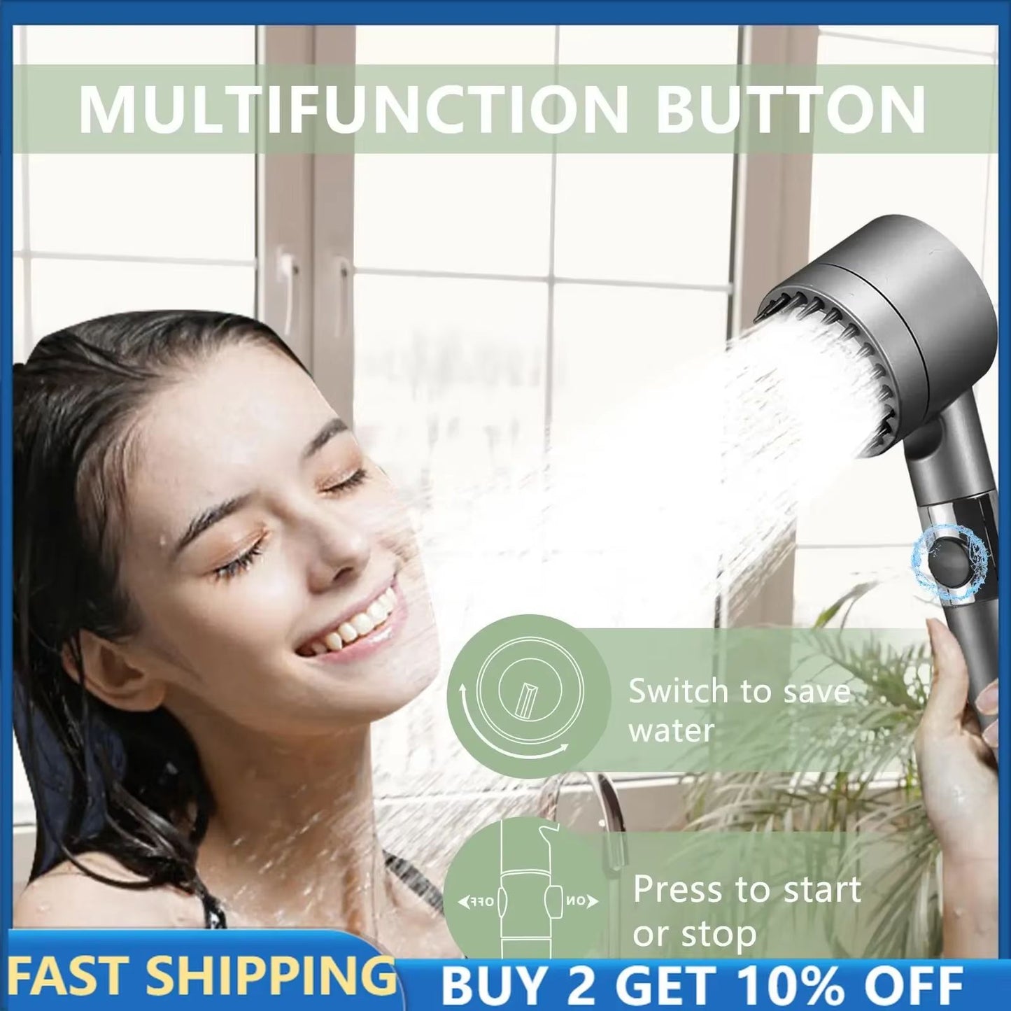 High Pressure 3 Mode Shower Head – Water Saving Handheld SPA Massage with Anion Filter