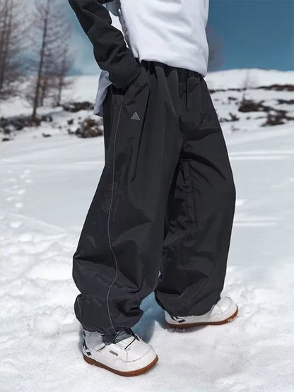 Ski Pants Waterproof Loose Fit for Men Women, Wear Resistant Ski Pants Professional Double Board Single Board