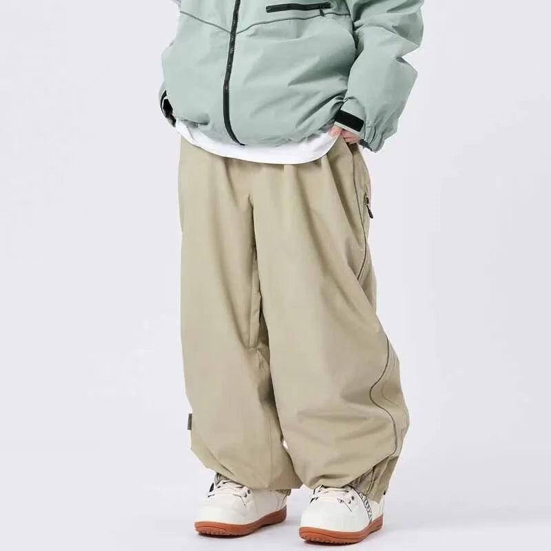 Ski Pants Waterproof Loose Fit for Men Women, Wear Resistant Ski Pants Professional Double Board Single Board