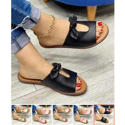 Cute Butterfly-Knot Sandals for Women, Comfortable Casual Summer Slippers & Beach Shoes