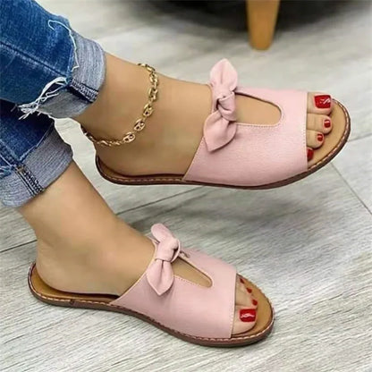Cute Butterfly-Knot Sandals for Women, Comfortable Casual Summer Slippers & Beach Shoes