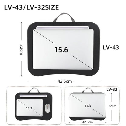 Multifunctional Laptop Desk with Cushion Foam Filled Pillow Table and Hard Mouse Pad