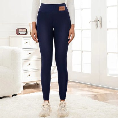 High Waist Winter Thermal Leggings for Women with Thick Velvet Lining