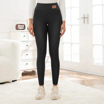 High Waist Winter Thermal Leggings for Women with Thick Velvet Lining