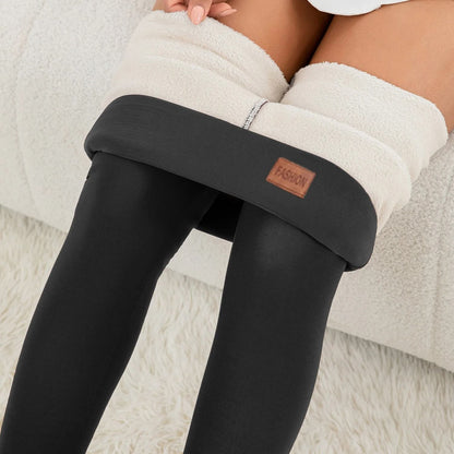 High Waist Winter Thermal Leggings for Women with Thick Velvet Lining