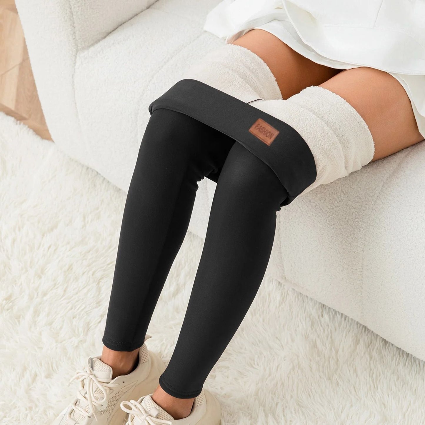 High Waist Winter Thermal Leggings for Women with Thick Velvet Lining