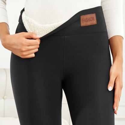 High Waist Winter Thermal Leggings for Women with Thick Velvet Lining