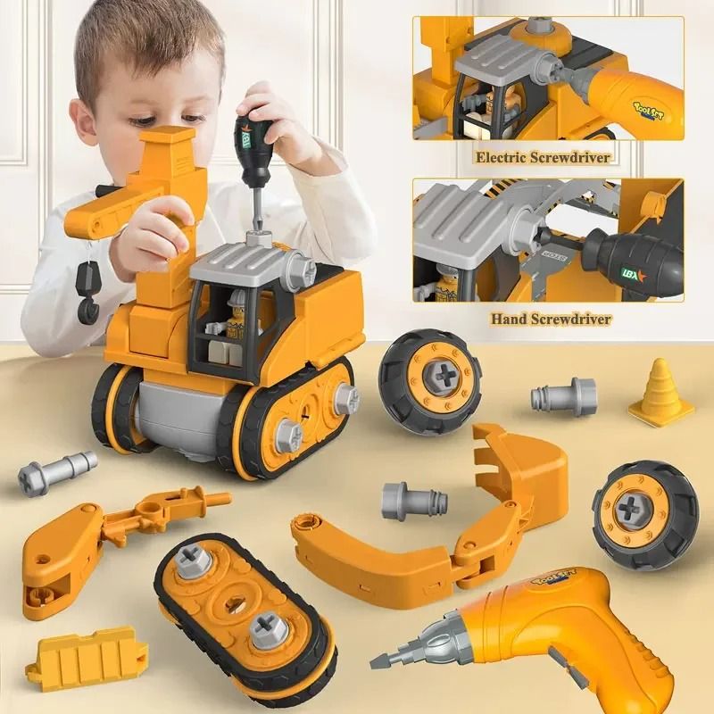 Kids Engineering Vehicle Assembly Set with Tools Educational Construction Toy