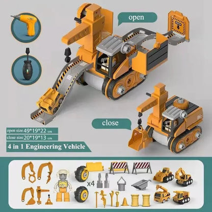 Kids Engineering Vehicle Assembly Set with Tools Educational Construction Toy