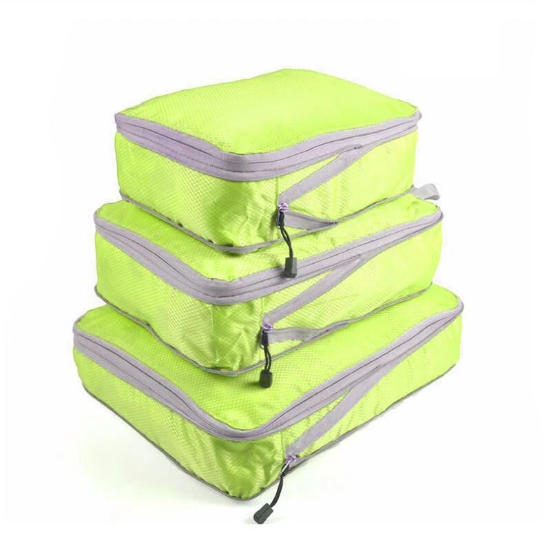 Travel Compression Packing Cubes Set Foldable Luggage Organizer Bags