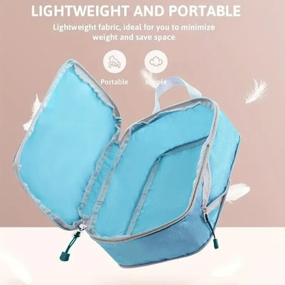 Travel Compression Packing Cubes Set Foldable Luggage Organizer Bags