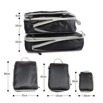 Travel Compression Packing Cubes Set Foldable Luggage Organizer Bags