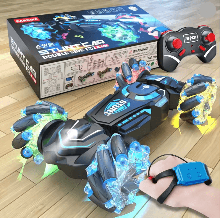 4WD RC Stunt Car with Lights and Sound Remote Control Drift Vehicle for Kids