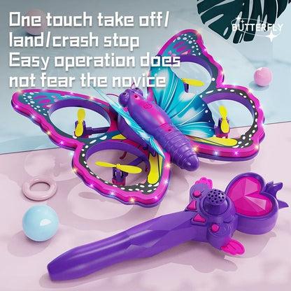 V40 Glitter Butterfly Mini RC Drone with 2.4GHz Gravity Control & LED Lights Toy
