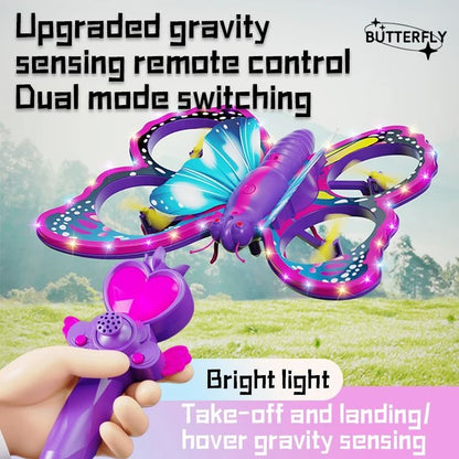 V40 Glitter Butterfly Mini RC Drone with 2.4GHz Gravity Control & LED Lights Toy