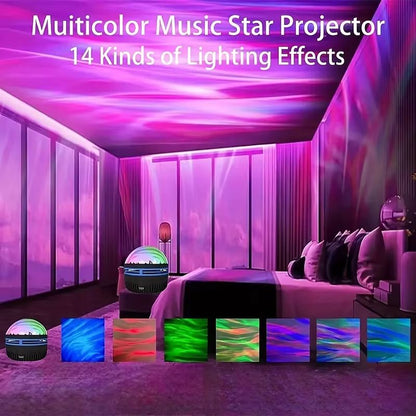 Aurora Borealis Starry Sky Projector – LED Night Light with Remote Control & 7 Stunning Lighting Effects