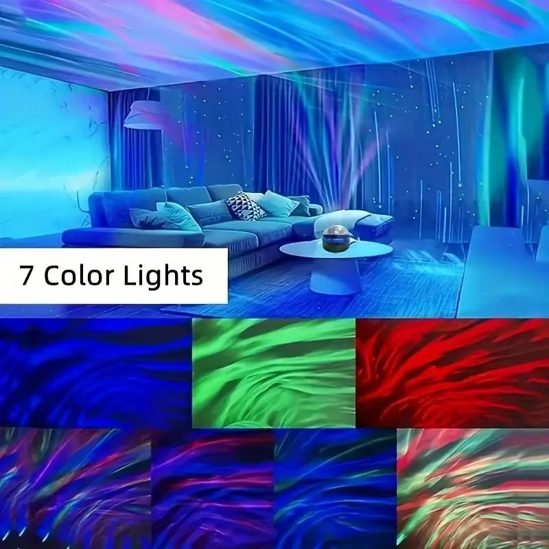 Aurora Borealis Starry Sky Projector – LED Night Light with Remote Control & 7 Stunning Lighting Effects