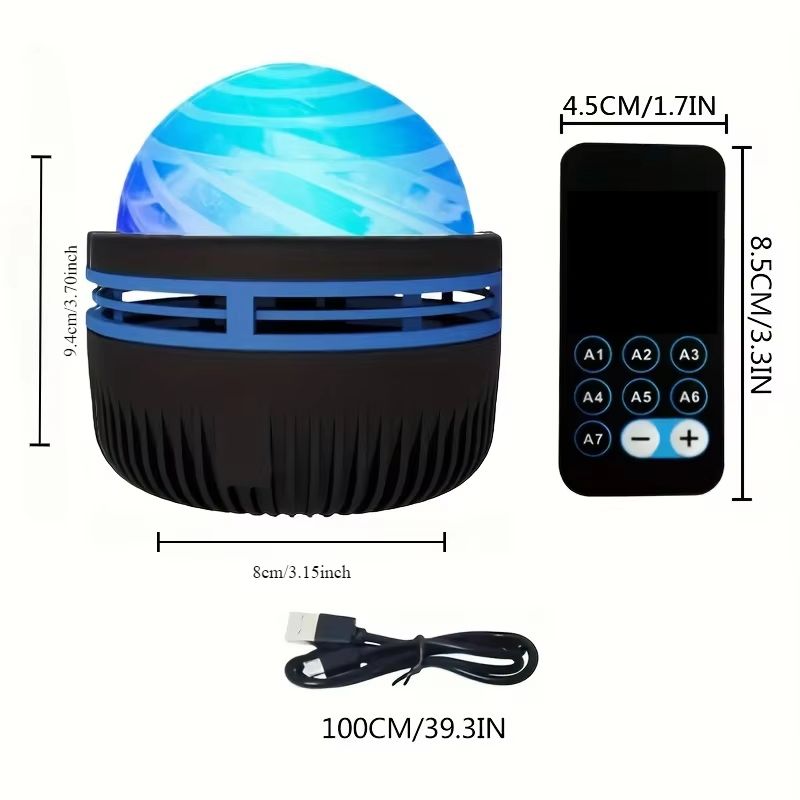 Aurora Borealis Starry Sky Projector – LED Night Light with Remote Control & 7 Stunning Lighting Effects