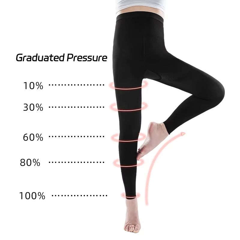 20–30mmHg Women's Compression Pantyhose – Footless Medical Stockings for Varicose Veins & Graduated Support (M–5XL)