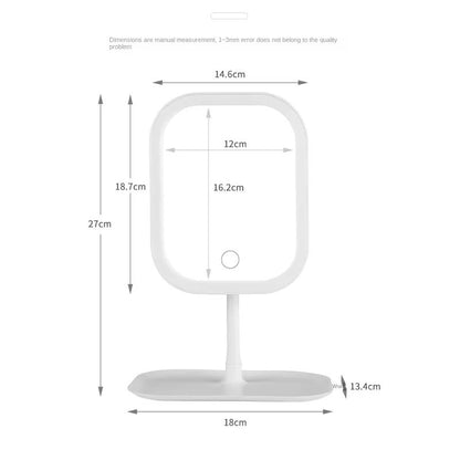 LED Makeup Mirror with Lights – 3-Color Dimmable Desktop Vanity Mirror with Touch Control
