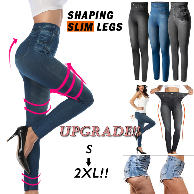 Sexy Printing Faux Denim Leggings for Women, Miss Moly Slim Fit Stretchable Jeans Pants, Summer Casual & Fitness Wear