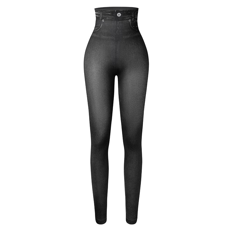 Sexy Printing Faux Denim Leggings for Women, Miss Moly Slim Fit Stretchable Jeans Pants, Summer Casual & Fitness Wear