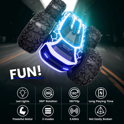 360 Degree Rotating Stunt Car with Lights for Kids