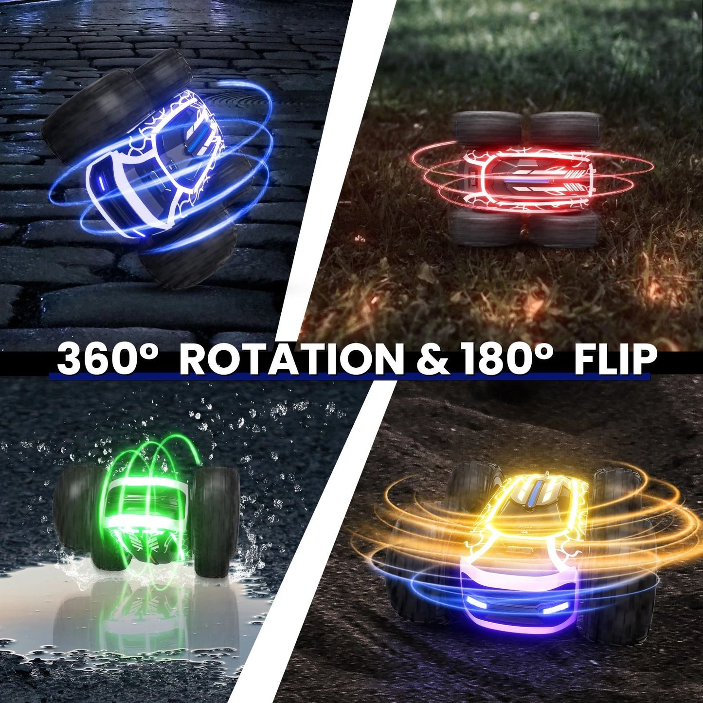 360 Degree Rotating Stunt Car with Lights for Kids