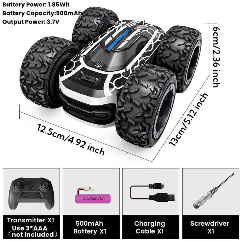 360 Degree Rotating Stunt Car with Lights for Kids