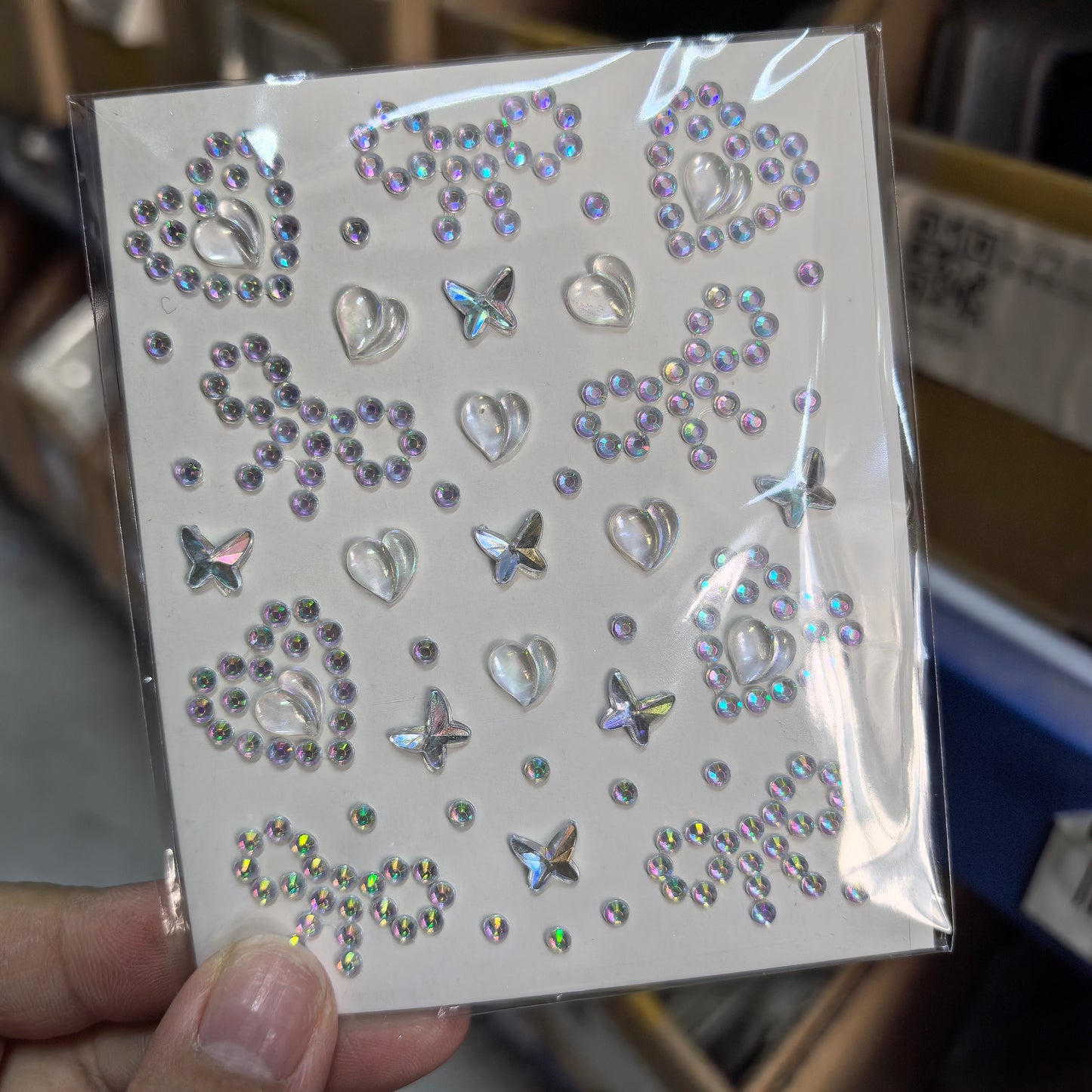 1pcs Laser Sparkle Diamond / Pearls Face Gems Stickers, Heart Moon Rhinestones for Eyes Face Temporary Tattoos