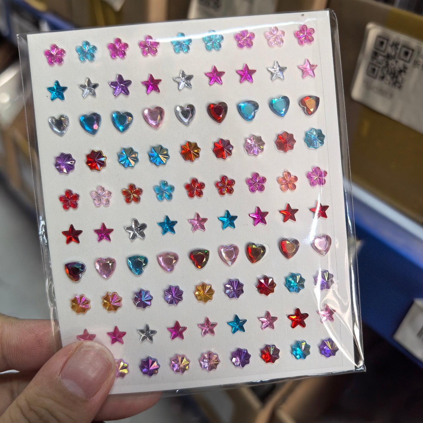 1pcs Laser Sparkle Diamond / Pearls Face Gems Stickers, Heart Moon Rhinestones for Eyes Face Temporary Tattoos