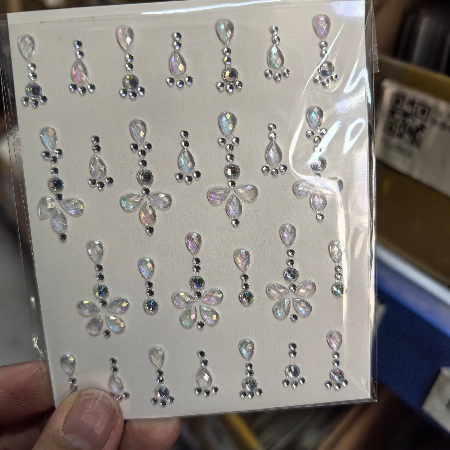 1pcs Laser Sparkle Diamond / Pearls Face Gems Stickers, Heart Moon Rhinestones for Eyes Face Temporary Tattoos
