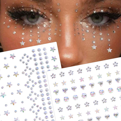 Stickers Rhinestone On The Face, DIY Face Jewels Self Adhesive Temporary Tattoo, Festival Party Diamonds