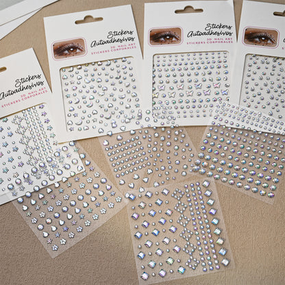 Stickers Rhinestone On The Face, DIY Face Jewels Self Adhesive Temporary Tattoo, Festival Party Diamonds