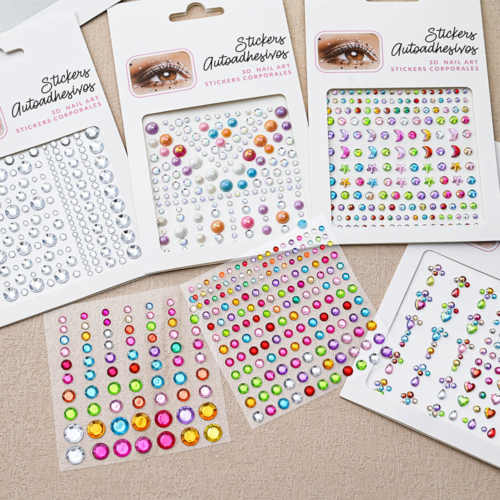 Stickers Rhinestone On The Face, DIY Face Jewels Self Adhesive Temporary Tattoo, Festival Party Diamonds