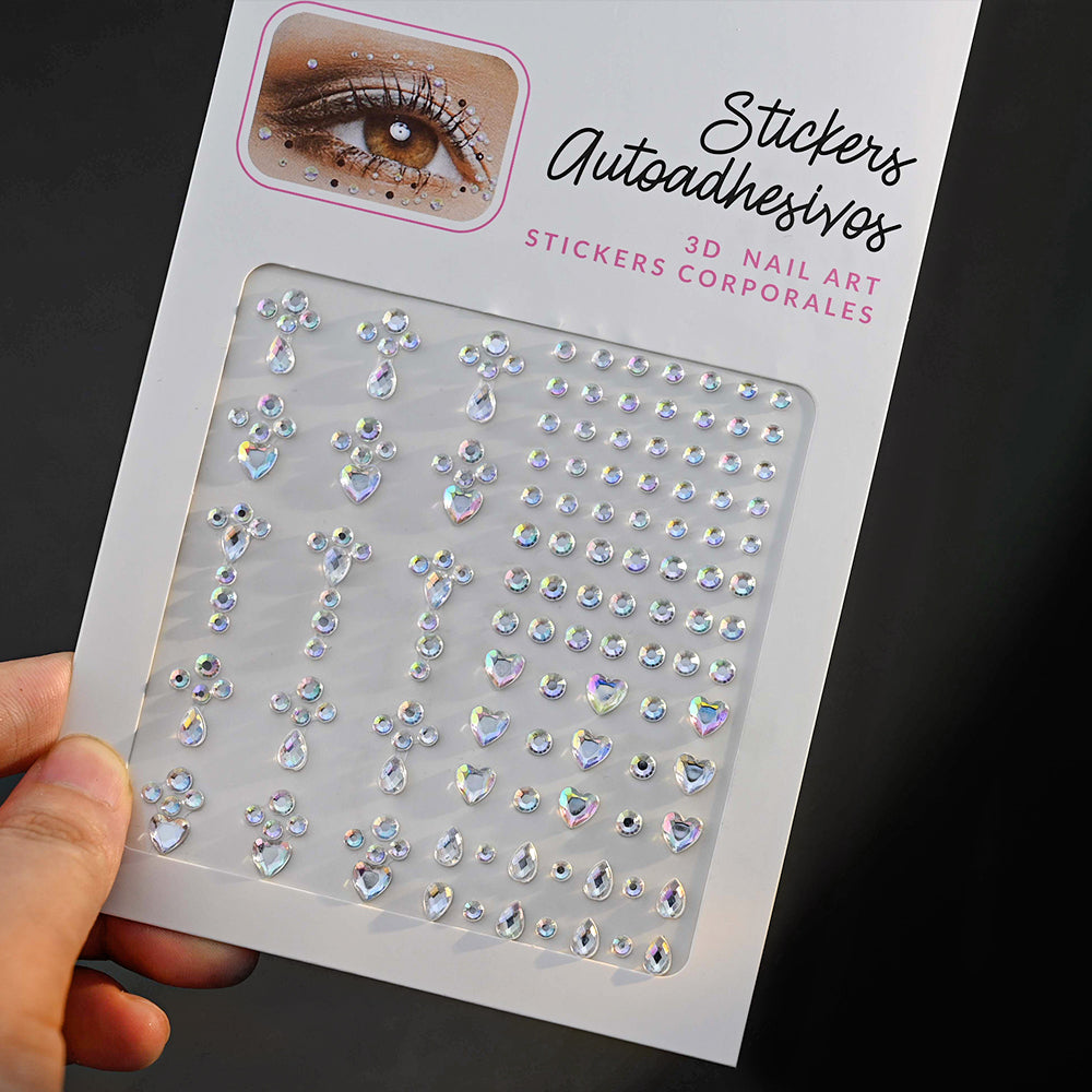 Stickers Rhinestone On The Face, DIY Face Jewels Self Adhesive Temporary Tattoo, Festival Party Diamonds
