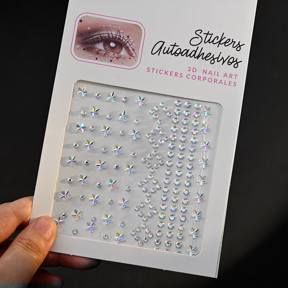 Stickers Rhinestone On The Face, DIY Face Jewels Self Adhesive Temporary Tattoo, Festival Party Diamonds