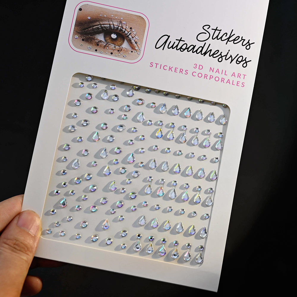 Stickers Rhinestone On The Face, DIY Face Jewels Self Adhesive Temporary Tattoo, Festival Party Diamonds