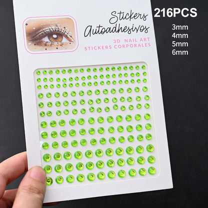 Stickers Rhinestone On The Face, DIY Face Jewels Self Adhesive Temporary Tattoo, Festival Party Diamonds