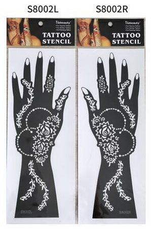 2Pcs Mehndi Hand Henna Tattoo Stencils, Reusable Painting Template, Art Sleeve, Temporary Tattoo, Wedding Bride Beauty