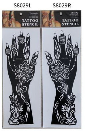 2Pcs Mehndi Hand Henna Tattoo Stencils, Reusable Painting Template, Art Sleeve, Temporary Tattoo, Wedding Bride Beauty